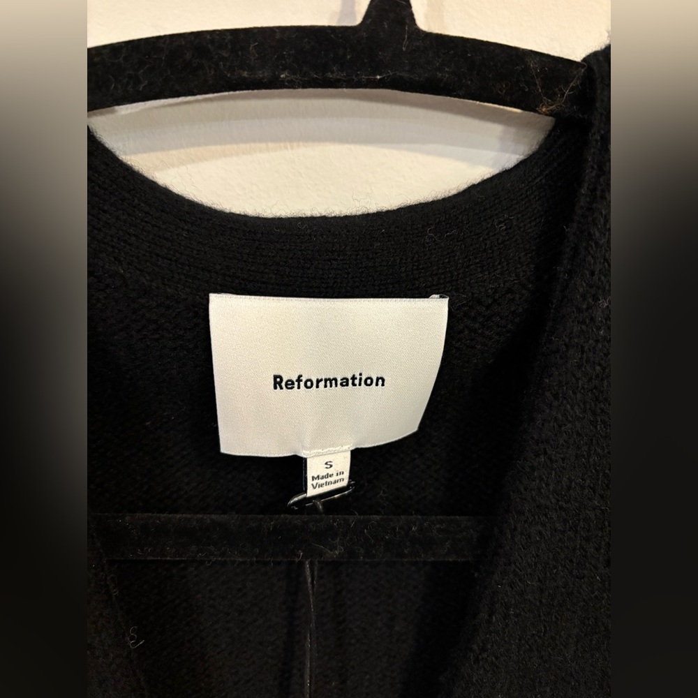 NWT Reformation Holden Regenerative Wool Cardigan Black Small - Picture 5 of 9